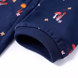 Kids' Dress Long Sleeves Children Kids Girl's Dress Mushrooms Print Navy Blue - 140