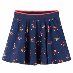 Kids' Skirt Girl's Skater Skirt Children Short Skirt Mushrooms Print Navy Blue - 92