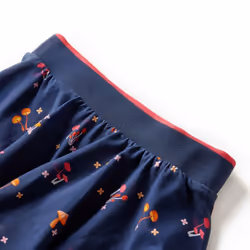 Kids' Skirt Girl's Skater Skirt Children Short Skirt Mushrooms Print Navy Blue - 116
