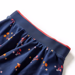 Kids' Skirt Girl's Skater Skirt Children Short Skirt Mushrooms Print Navy Blue - 128