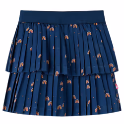 Kids' Skirt Girl's Skater Skirt Kids Short Skirt Rainbows Print Navy Blue - 92