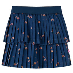 Kids' Skirt Girl's Skater Skirt Kids Short Skirt Rainbows Print Navy Blue - 116