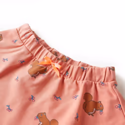Kids' Skirt Girl's Skater Skirt Kids Short Skirt Squirrels Print Old Rose - 92