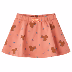 Kids' Skirt Girl's Skater Skirt Kids Short Skirt Squirrels Print Old Rose - 128