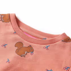 Kids' Dress Long Sleeve Children Kids Girl's Dresses Squirrels Print Old Rose - 128