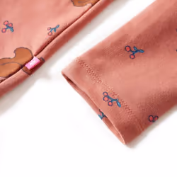 Kids' Dress Long Sleeve Children Kids Girl's Dresses Squirrels Print Old Rose - 128