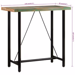 vidaXL Solid Reclaimed Wood Bar Table Kitchen Dining Furniture Multi Sizes - 110 x 55 x 107 cm