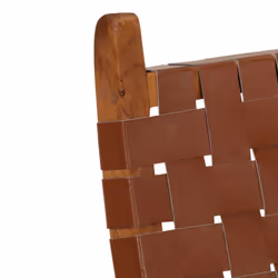vidaXL Folding Relaxing Chair Home Foldable Office Chair Brown Real Leather - Additional view 5