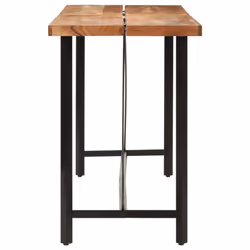 vidaXL Bar Table Kitchen Coffee Table Side Table Solid Wood Acacia and Iron - Additional view 2