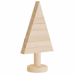 vidaXL Wooden Christmas Trees Xmas Tree 2 pcs for Decoration Solid Wood Pine