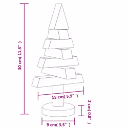 vidaXL Wooden Christmas Trees Xmas Tree 2 pcs for Decoration Solid Wood Pine