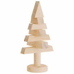 vidaXL Wooden Christmas Trees Xmas Tree 2 pcs for Decoration Solid Wood Pine - Additional view 4