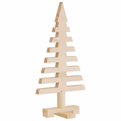 vidaXL Wooden Christmas Trees Xmas Tree for Decoration 3 pcs Solid Wood Pine - 60 cm