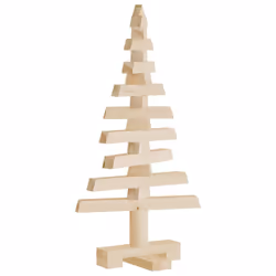 vidaXL Wooden Christmas Trees Xmas Tree for Decoration 3 pcs Solid Wood Pine - 60 cm