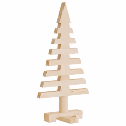 vidaXL Wooden Christmas Trees Xmas Tree for Decoration 3 pcs Solid Wood Pine - 60 cm - Additional view 5