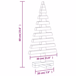 vidaXL Wooden Christmas Trees Xmas Tree for Decoration 3 pcs Solid Wood Pine - 60 cm - Additional view 7