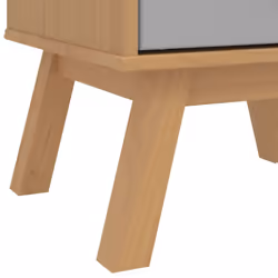 vidaXL Bedside Cabinet Nightstand Bed Table Grey and Brown Solid Wood Pine - Additional view 10