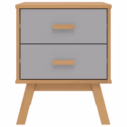 vidaXL Bedside Cabinet Nightstand Bed Table Grey and Brown Solid Wood Pine - Additional view 6