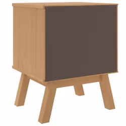 vidaXL Bedside Cabinet Nightstand Bed Table Grey and Brown Solid Wood Pine - Additional view 8