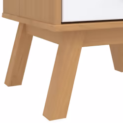vidaXL Bedside Cabinet Nightstand Bed Table White and Brown Solid Wood Pine - Additional view 10
