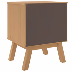 vidaXL Bedside Cabinet Nightstand Bed Table White and Brown Solid Wood Pine - Additional view 8