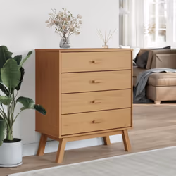 vidaXL Drawer Cabinet Office Drawer Chest File Cabinet Brown Solid Wood Pine