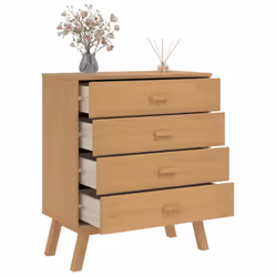 vidaXL Drawer Cabinet Office Drawer Chest File Cabinet Brown Solid Wood Pine - Additional view 4