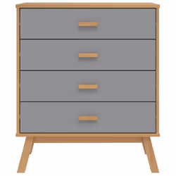 vidaXL Drawer Cabinet Drawer Chest File Cabinet Grey and Brown Solid Wood Pine - Additional view 6