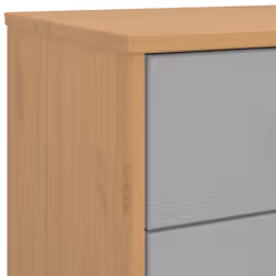 vidaXL Drawer Cabinet Drawer Chest File Cabinet Grey and Brown Solid Wood Pine - Additional view 9