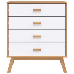 vidaXL Drawer Cabinet Office File Cabinet White and Brown Solid Wood Pine - Additional view 6
