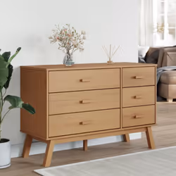 vidaXL Drawer Cabinet Office Drawer Chest File Cabinet Brown Solid Wood Pine