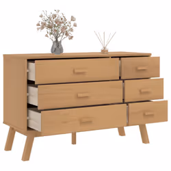 vidaXL Drawer Cabinet Office Drawer Chest File Cabinet Brown Solid Wood Pine - Additional view 4