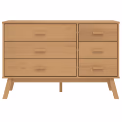 vidaXL Drawer Cabinet Office Drawer Chest File Cabinet Brown Solid Wood Pine - Additional view 6