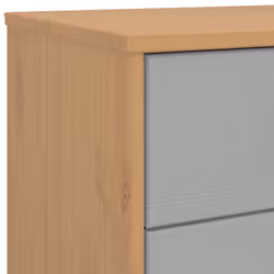 vidaXL Drawer Cabinet Drawer Chest File Cabinet Grey and Brown Solid Wood Pine - Additional view 9