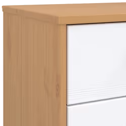 vidaXL Drawer Cabinet Office File Cabinet White and Brown Solid Wood Pine - Additional view 9