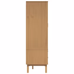 vidaXL Wardrobe Closet Clothes Storage Cabinet Cupboard Brown Solid Wood Pine - Additional view 7