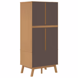 vidaXL Wardrobe Closet Clothes Storage Cabinet Cupboard Brown Solid Wood Pine - Additional view 8