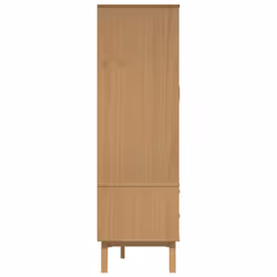 vidaXL Wardrobe Closet Clothes Storage Cabinet Grey and Brown Solid Wood Pine - Additional view 7