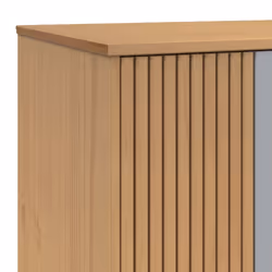 vidaXL Wardrobe Closet Clothes Storage Cabinet Grey and Brown Solid Wood Pine - Additional view 9