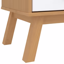 vidaXL Wardrobe Closet Clothes Storage Cabinet White and Brown Solid Wood Pine - Additional view 10