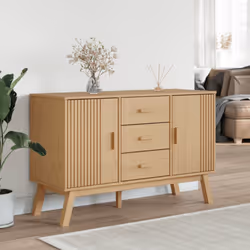 vidaXL Sideboard Storage Cupboard Highboard Side Cabinet Brown Solid Wood Pine