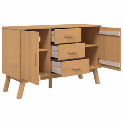 vidaXL Sideboard Storage Cupboard Highboard Side Cabinet Brown Solid Wood Pine - Additional view 6