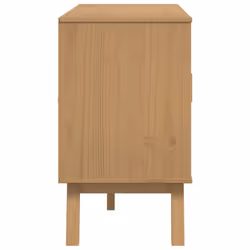 vidaXL Sideboard Cupboard Highboard Cabinet White and Brown Solid Wood Pine - Additional view 8
