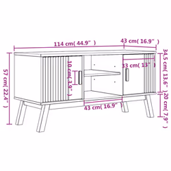 vidaXL TV Cabinet TV Stand Entertainment Centre TV Unit Brown Solid Wood Pine