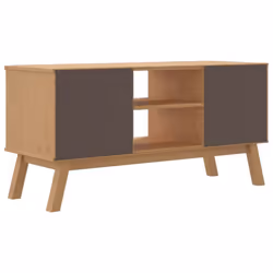 vidaXL TV Cabinet TV Stand Entertainment Centre TV Unit Brown Solid Wood Pine - Additional view 9