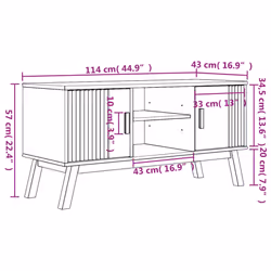 vidaXL TV Cabinet Sideboard TV Stand TV Unit Grey and Brown Solid Wood Pine