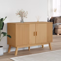 vidaXL Sideboard Storage Cupboard Highboard Side Cabinet Brown Solid Wood Pine