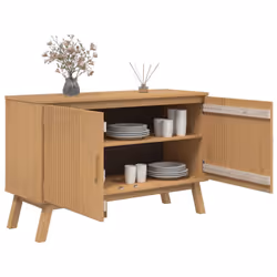 vidaXL Sideboard Storage Cupboard Highboard Side Cabinet Brown Solid Wood Pine - Additional view 5