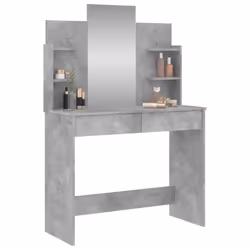 vidaXL Dressing Table with Mirror Dressing Room Cosmetic Table Vanity Table - concrete grey - Additional view 2
