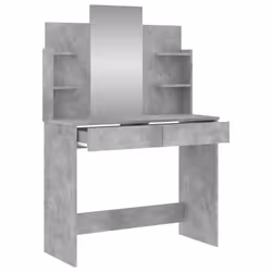 vidaXL Dressing Table with Mirror Dressing Room Cosmetic Table Vanity Table - concrete grey - Additional view 4